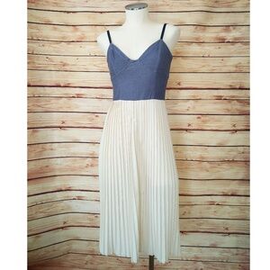 Pink Martini British Empire Dress Chambray/Cream